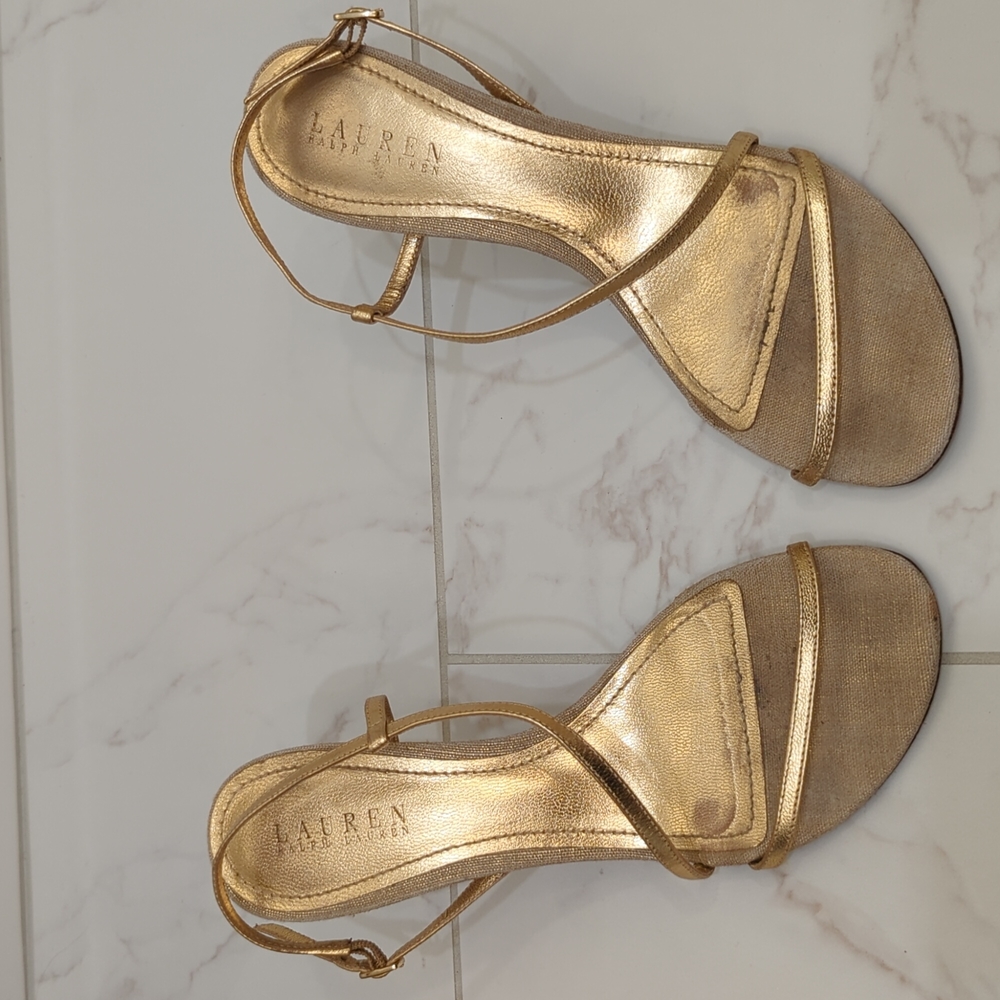 Strappy gold Lauren Ralph Lauren Heels